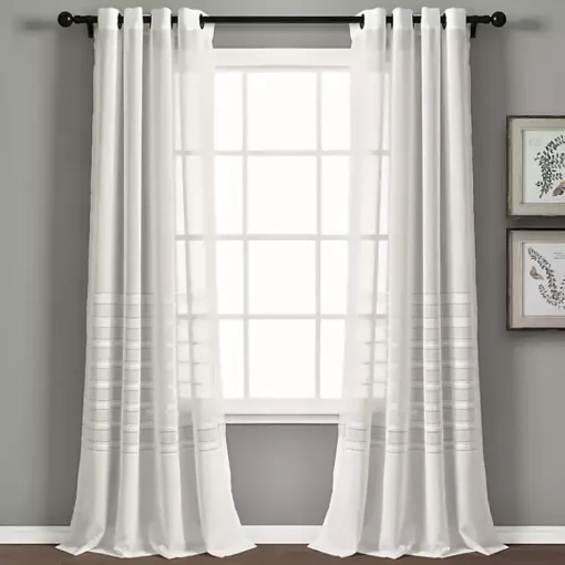 Kirklands Home Curtains & Drapes|Sheer Grommet Curtain Panel Set, 84 in. White
