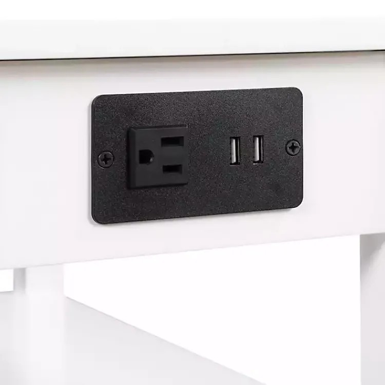 Kirklands Home Accent & End Tables|2-Shelf Charging Accent Table White