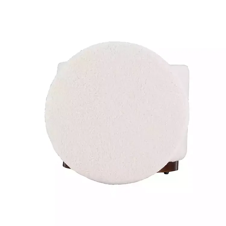 Kirklands Home Benches & Ottomans|Sherpa Upholstered Storage Ottoman White