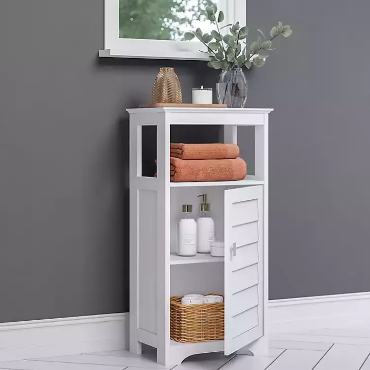 Kirklands Home Bathroom Furniture|Shutter Single Door Storage Cabinet White