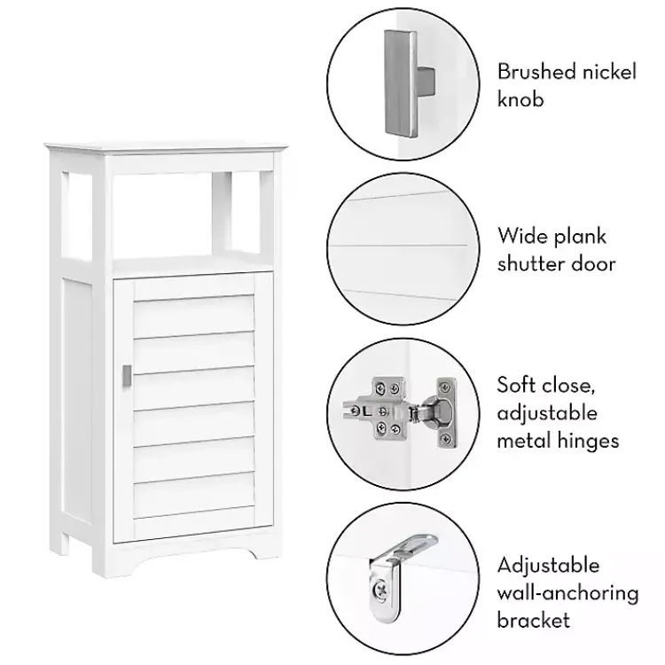 Kirklands Home Bathroom Furniture|Shutter Single Door Storage Cabinet White