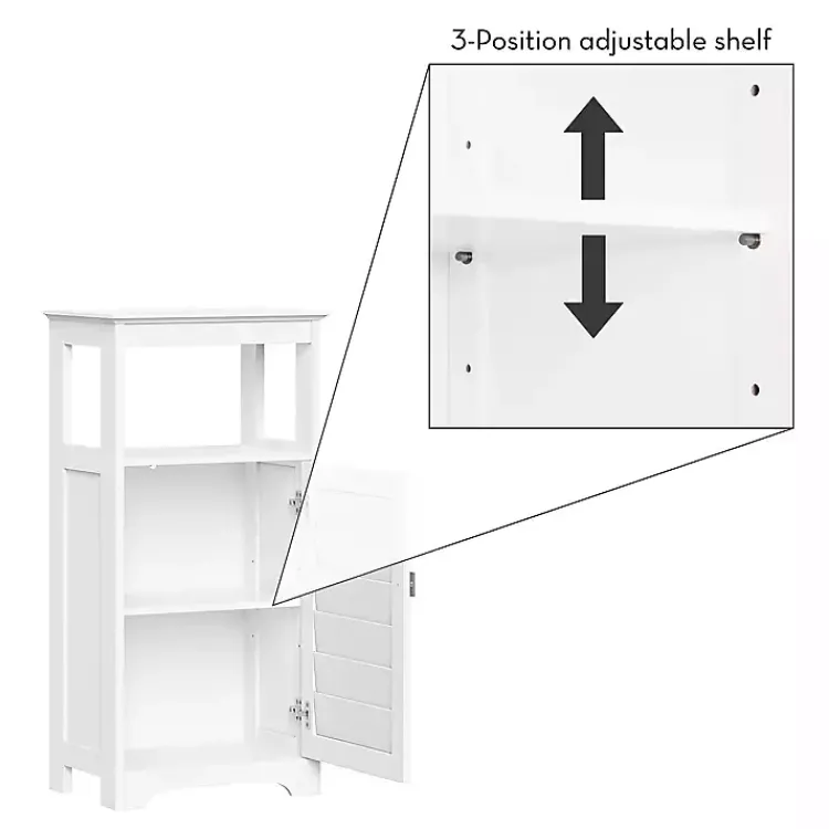 Kirklands Home Bathroom Furniture|Shutter Single Door Storage Cabinet White