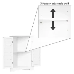 Kirklands Home Bathroom Furniture|Shutter Two Door Corner Storage Cabinet White