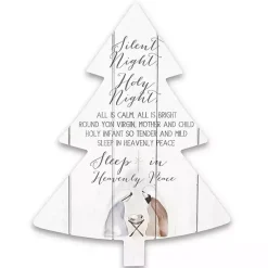 Sale Silent Night Christmas Tree Wall Plaque Christmas Art & Wall Decor