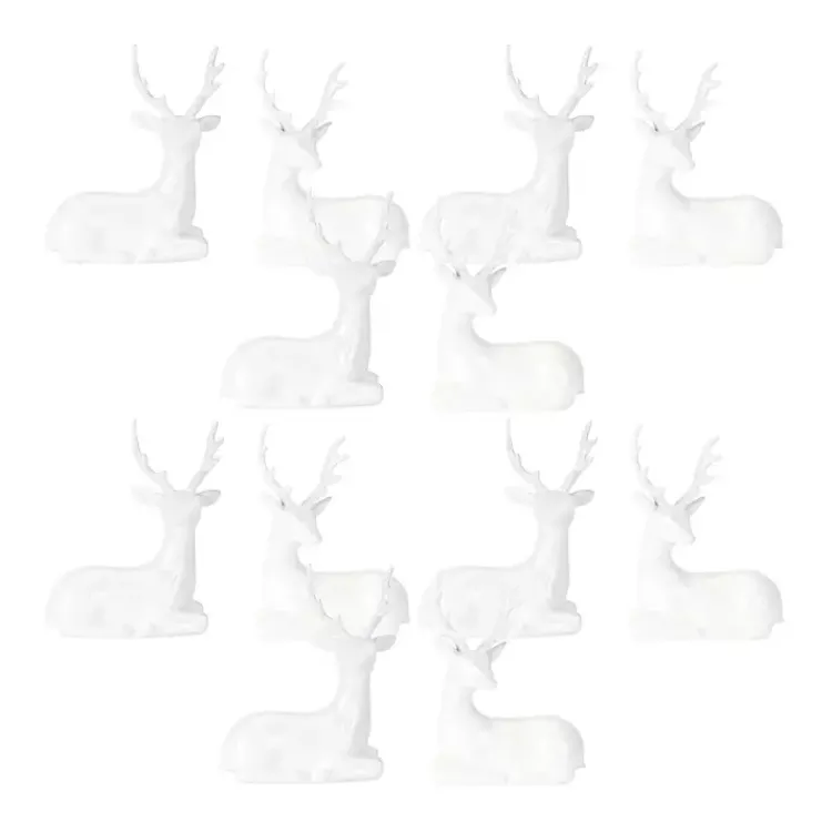 Sitting Reindeer Statues, Set of 12 Christmas Decorations