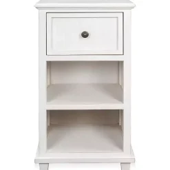 Kirklands Home Accent & End Tables|Slim Wooden 2-Shelf Side Table White