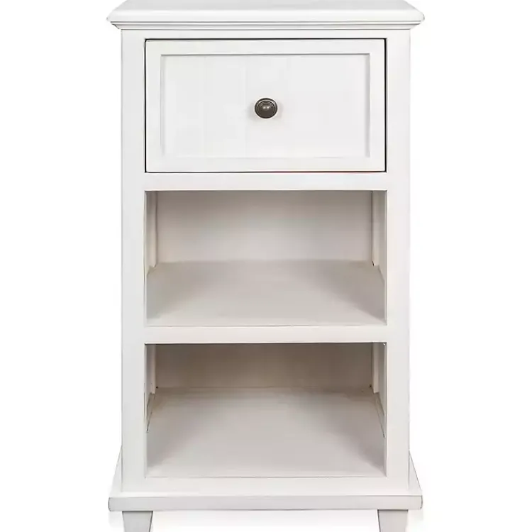 Kirklands Home Accent & End Tables|Slim Wooden 2-Shelf Side Table White