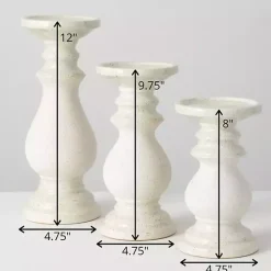 Speckled Ceramic Candle Holders, Set of 3 Candle Holders