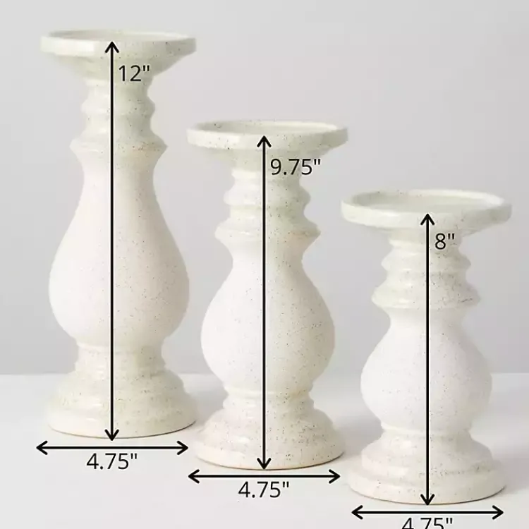 Speckled Ceramic Candle Holders, Set of 3 Candle Holders