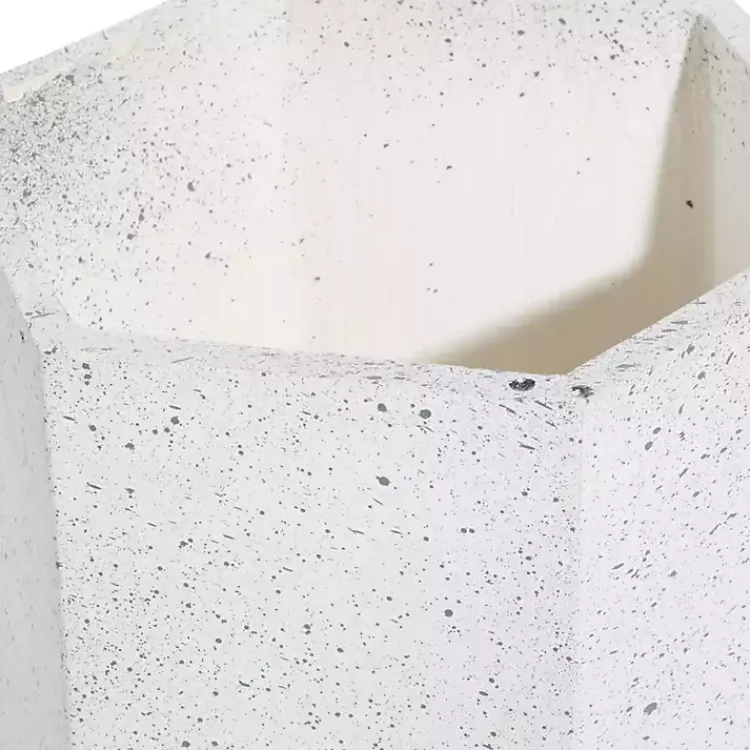 Kirklands Home Planters|Speckled Planters with Wooden Legs, Set of 2 White