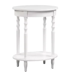 Kirklands Home Accent & End Tables|Spindle Legs Oval Accent Table White