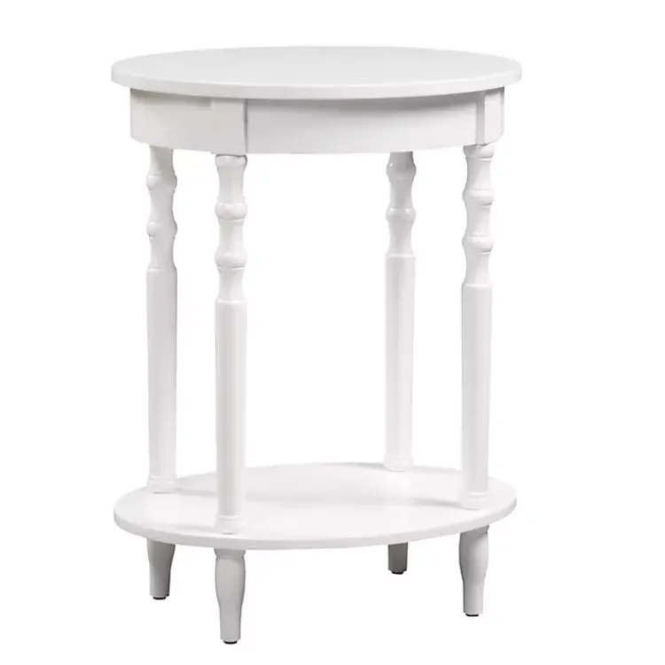 Kirklands Home Accent & End Tables|Spindle Legs Oval Accent Table White