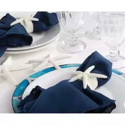 Kirklands Home Table Linens|White Starfish Napkin Rings, Set of 4