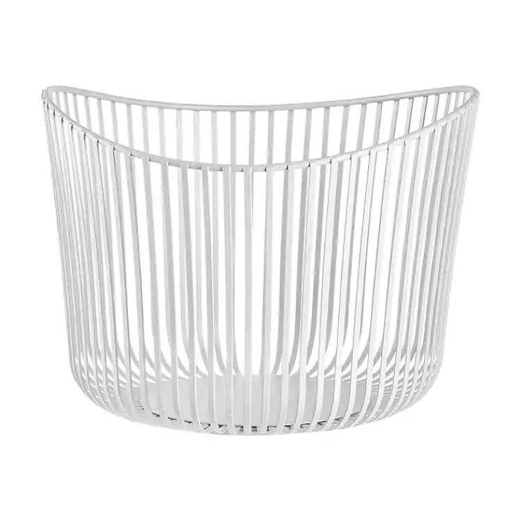 Kirklands Home Bathroom Accessories|Steel Modo Storage Basket White