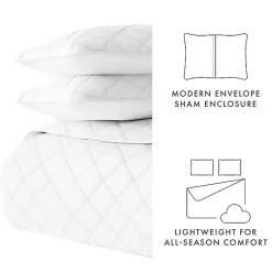 Kirklands Home Quilts|Stitched Diamond 3-pc. King Quilt Set White