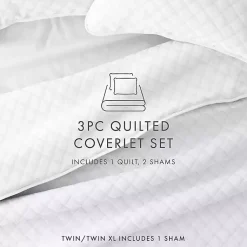 Kirklands Home Quilts|Stitched Diamond 3-pc. King Quilt Set White