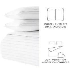Kirklands Home Quilts|Stitched Stripes 3-pc. Queen Quilt Set White