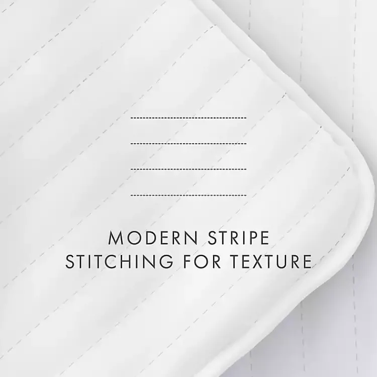 Kirklands Home Quilts|Stitched Stripes 3-pc. Queen Quilt Set White