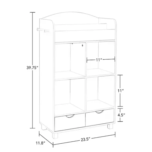 Kirklands Home Bookshelves|Storage Cabinet Bookshelf with 2 Navy Bins White