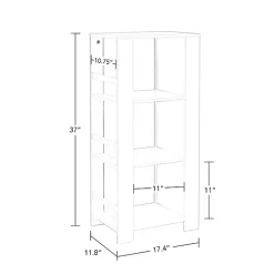 Kirklands Home Bookshelves|Storage Tower Bookshelf with 2 Navy Bins White