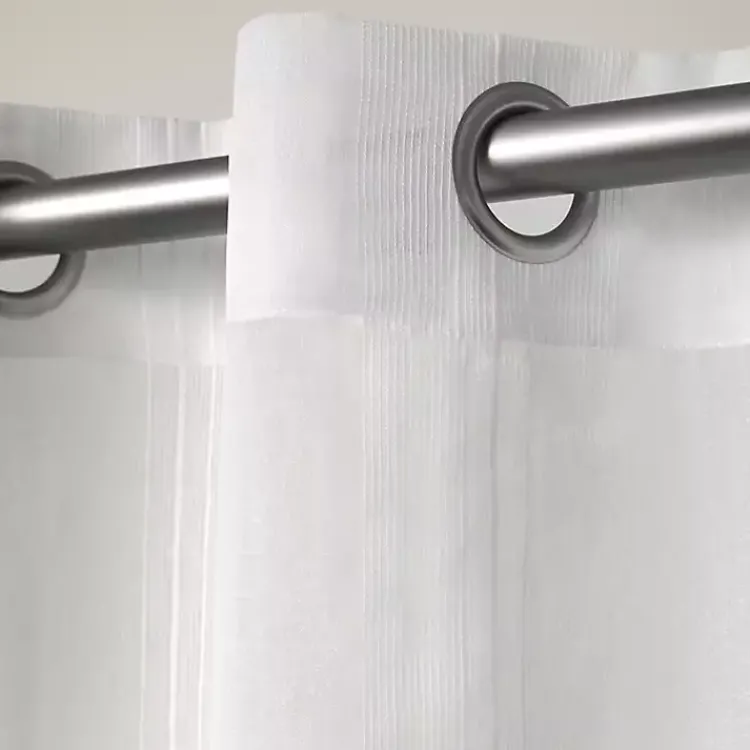 Kirklands Home Curtains & Drapes|Stripe Sheer Curtain Panel Set, 96 in. White
