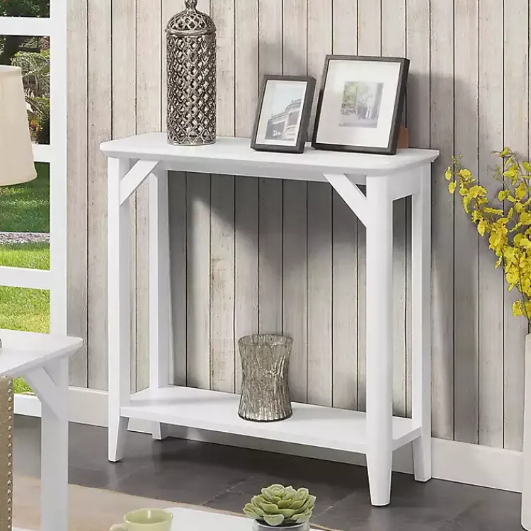 Kirklands Home Console Tables|Tapered Legs Rustic Console Table White