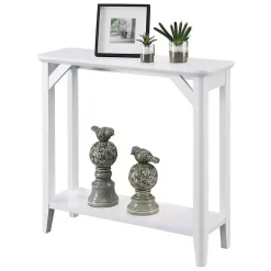 Kirklands Home Console Tables|Tapered Legs Rustic Console Table White