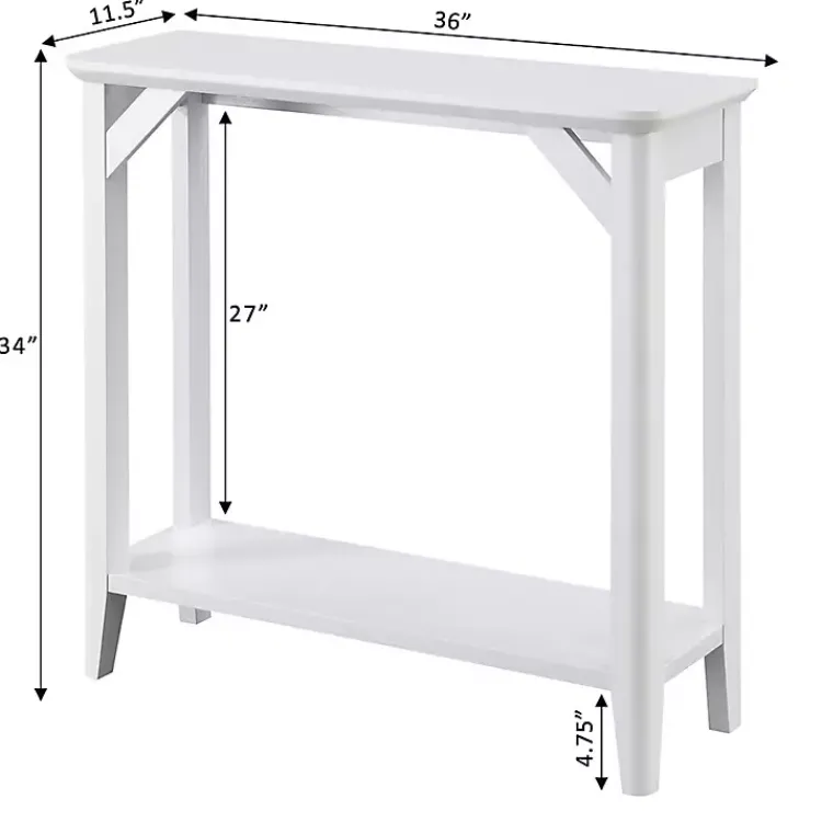 Kirklands Home Console Tables|Tapered Legs Rustic Console Table White