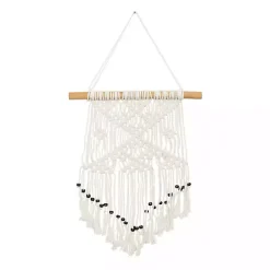 Kirklands Home Wall Plaques|Tasseled Macrame Wall Hangings, Set of 3 White