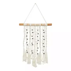 Kirklands Home Wall Plaques|Tasseled Macrame Wall Hangings, Set of 3 White
