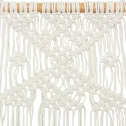 Kirklands Home Wall Plaques|Tasseled Macrame Wall Hangings, Set of 3 White