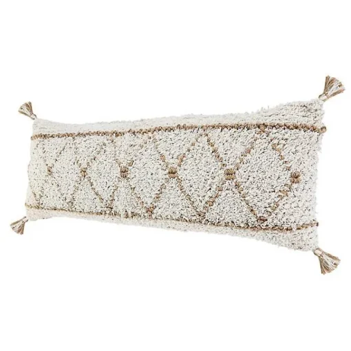 Online White Textured Diamond Lumbar Pillow Pillows