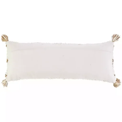 Online White Textured Diamond Lumbar Pillow Pillows