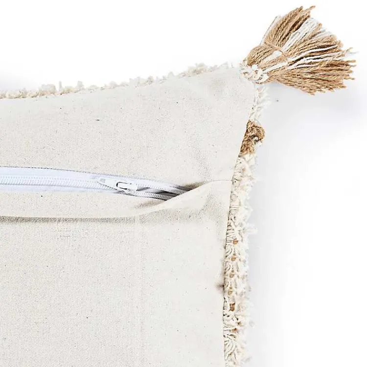 Online White Textured Diamond Lumbar Pillow Pillows