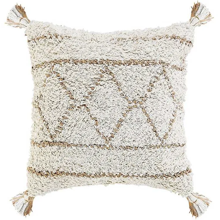 Sale White Textured Diamond Throw Pillow Pillows