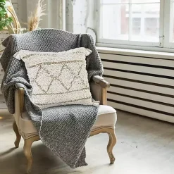 Sale White Textured Diamond Throw Pillow Pillows