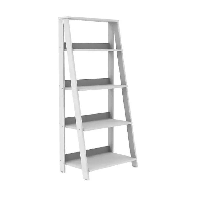 Kirklands Home Office Furniture|4-Tier Ladder Bookshelf White