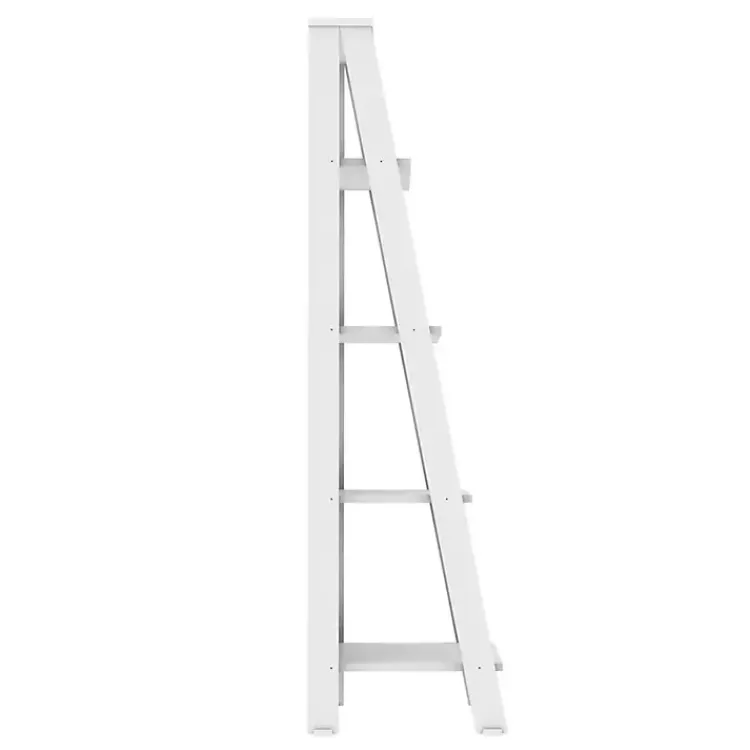Kirklands Home Office Furniture|4-Tier Ladder Bookshelf White