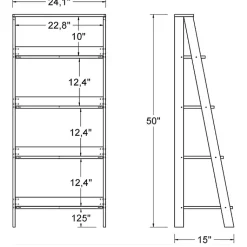 Kirklands Home Office Furniture|4-Tier Ladder Bookshelf White