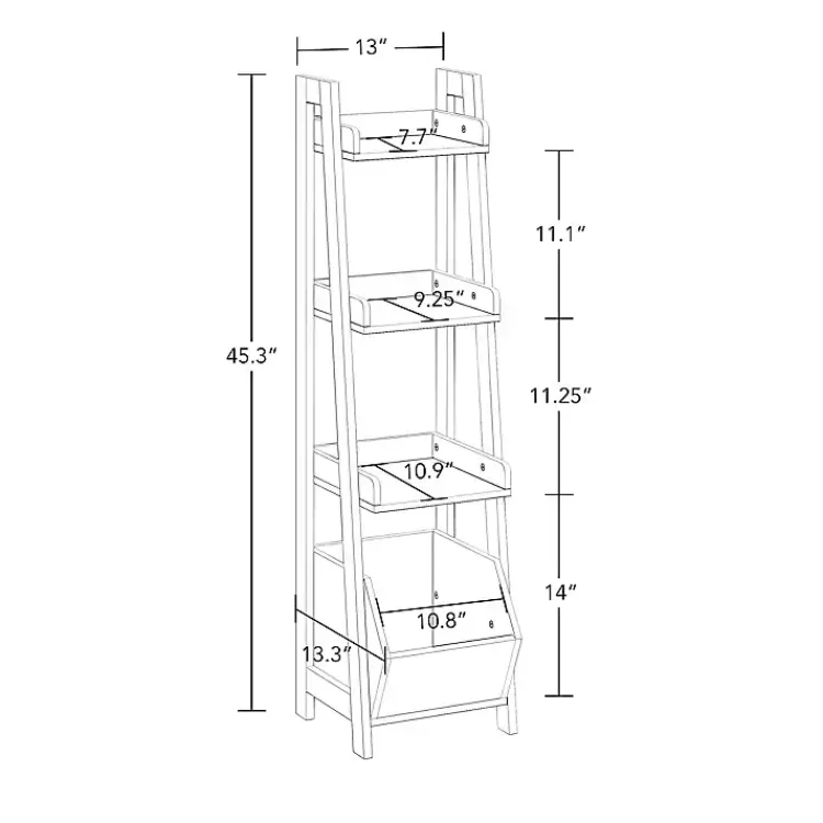 Kirklands Home Bathroom Furniture|4-Tier Small Ladder Shelf White