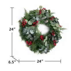 Hot White Tip Pinecone and Eucalyptus Wreath Wreaths