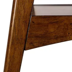 Kirklands Home Accent & End Tables|White Top and Pecan Wood Mid-Century Modern Table Brown