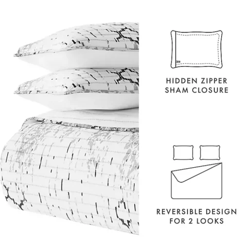 Kirklands Home Quilts|White Trellis Reversible 3-pc. King Quilt Set