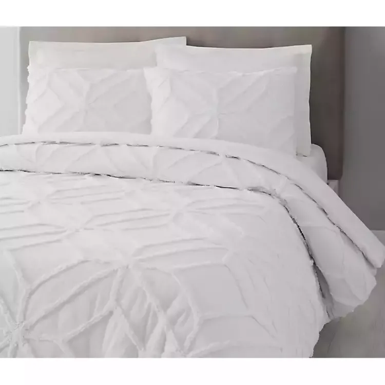 Kirklands Home Duvets|Tufted Chenille 3-pc. King Duvet Set White