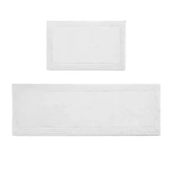 Kirklands Home Bathroom Rugs|Tufted Reversible Bath Runner White