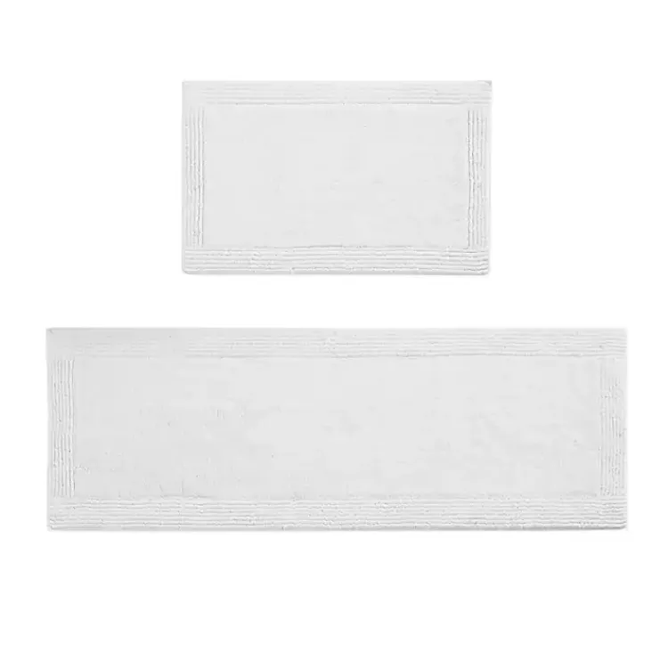 Kirklands Home Bathroom Rugs|Tufted Reversible Bath Runner White