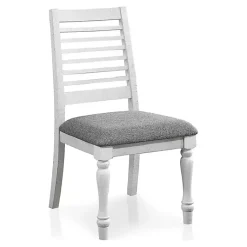 Kirklands Home Dining Chairs|White Upholstered Claire Dining Chairs, Set of 2 Gray