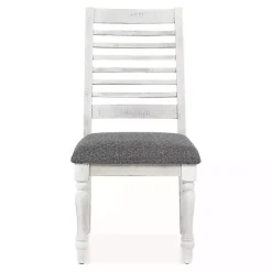 Kirklands Home Dining Chairs|White Upholstered Claire Dining Chairs, Set of 2 Gray