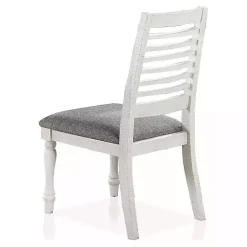 Kirklands Home Dining Chairs|White Upholstered Claire Dining Chairs, Set of 2 Gray