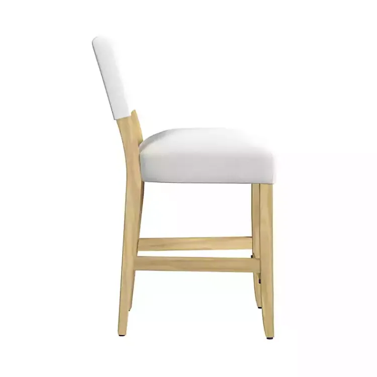 Kirklands Home Bar Stools & Counter Height Stools|Upholstered Wood Counter Stool White